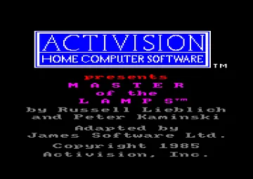 Master Of The Lamps (UK) (1985) screen shot title